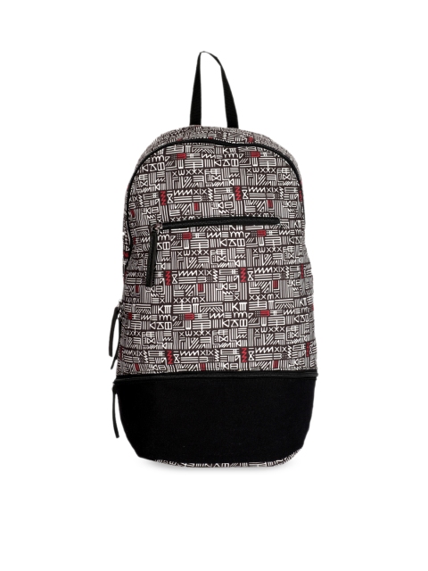 

FUKURO Unisex Black & Off-White Geometric Backpack