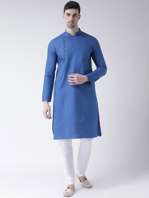 

TABARD Men Blue Solid Straight Kurta