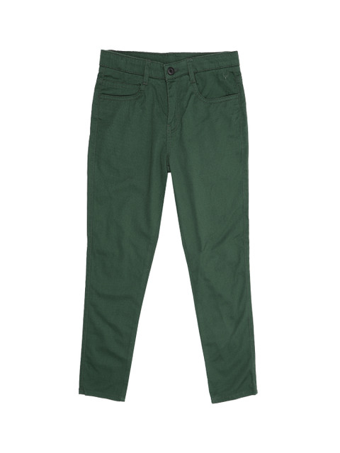

Allen Solly Junior Boys Green Regular Fit Self Design Regular Trousers