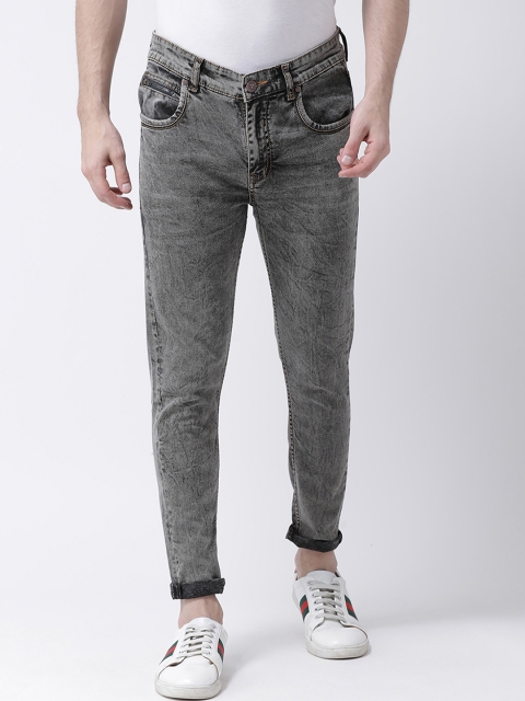 

REALM Men Charcoal & Grey Skinny Fit Mid-Rise Clean Look Jeans
