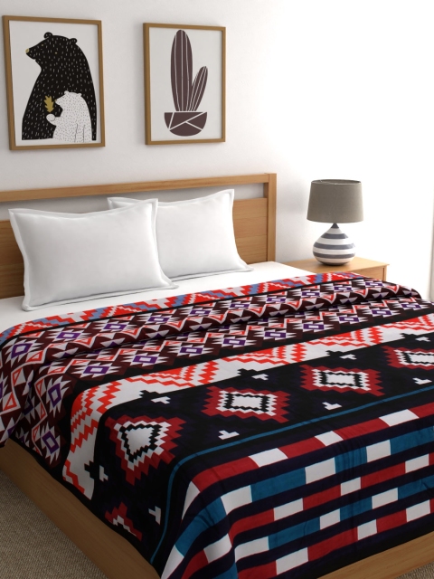 

A Homes Grace Multicoloured Mild Winter 350 GSM Microfiber Double Bed Flannel Blanket, Multi