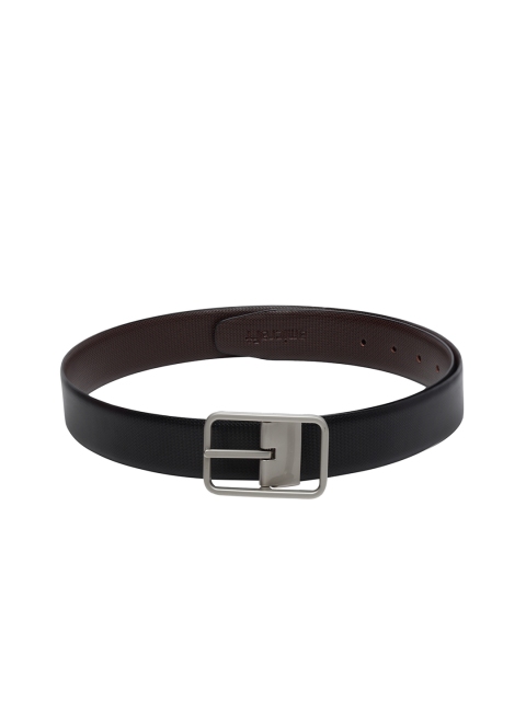 

amicraft Men Black & Coffee Brown Textured Reversible Belt