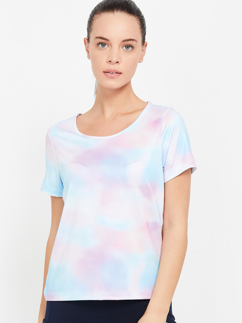 

Kappa Women Blue & Pink Printed Round Neck T-shirt