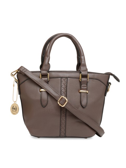 

Moedbuille Coffee Brown Textured Handheld Bag
