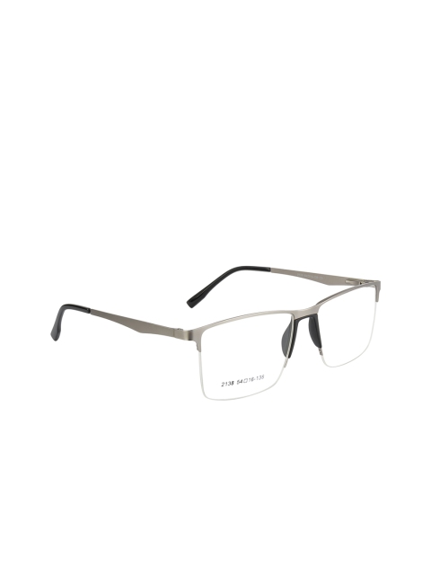 

Clark N Palmer Unisex Silver-Toned Solid Half Rim Square Frames CNP-2138-C3