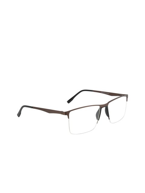 

Clark N Palmer Unisex Copper-Toned & Black Solid Half Rim Square Frames CNP-2138-C4