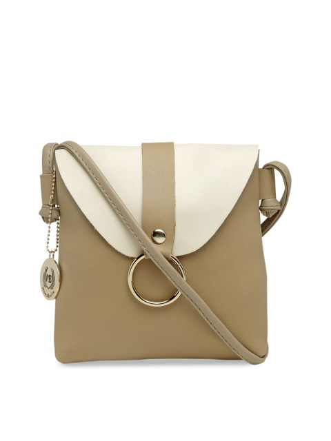 

Moedbuille Tan Brown & Off-White Colourblocked Sling Bag