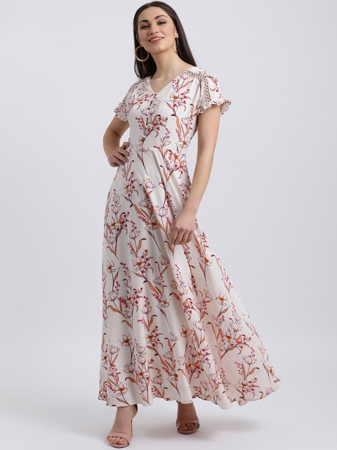 

Zink London Women Off-White Printed Maxi Dress