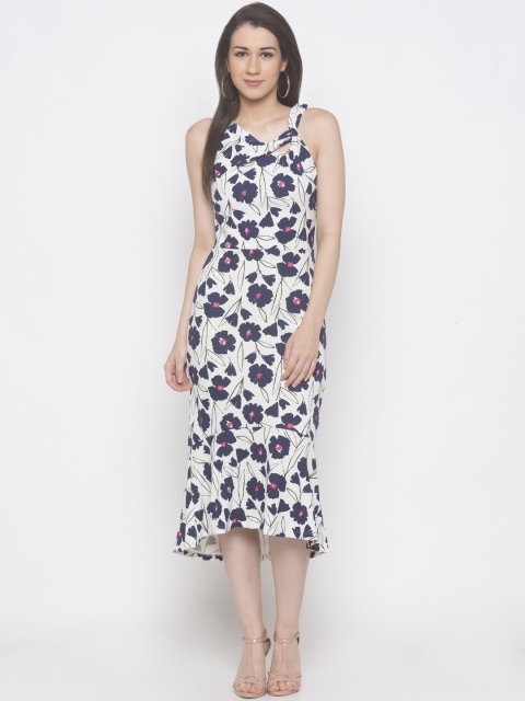 

Globus Women White Printed Peplum Dress