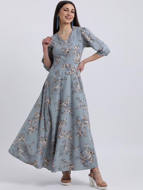 

Zink London Women Grey Printed Maxi Dress