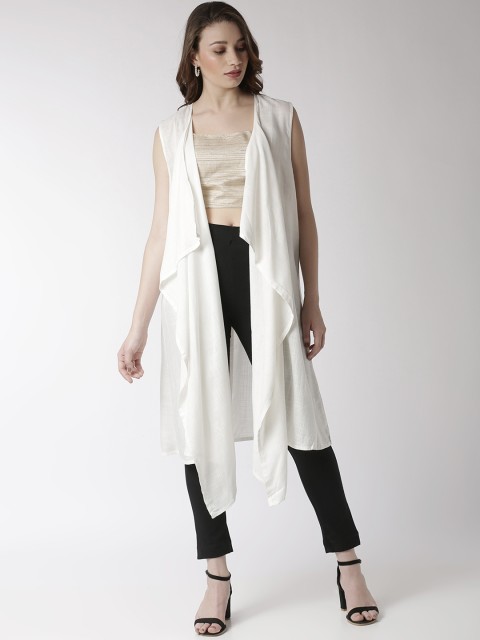

De Moza Women Off-White Solid Waterfall Shrug