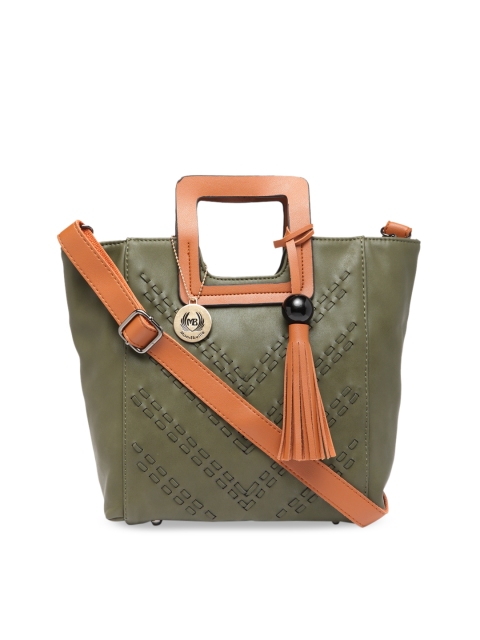 

Moedbuille Green Textured Handheld Bag