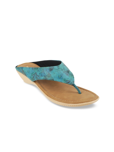 

WALKWAY Women Sea Green Printed Sandals