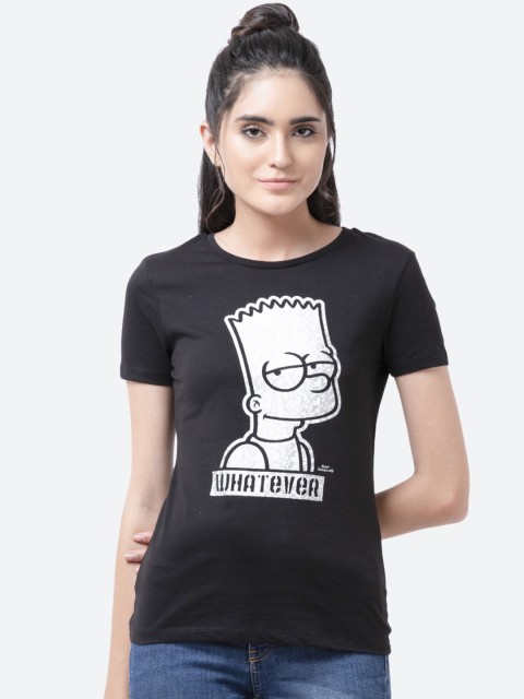 

The Simpsons Women Black Print T-shirt