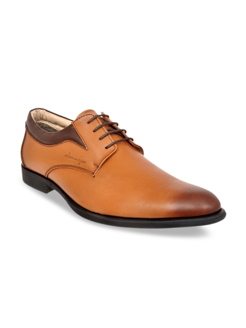 

Allen Cooper Men Tan Brown Solid Genuine Leather Formal Derbys