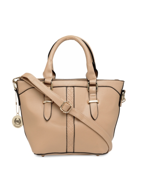 

Moedbuille Khaki & Black Textured Handheld Bag