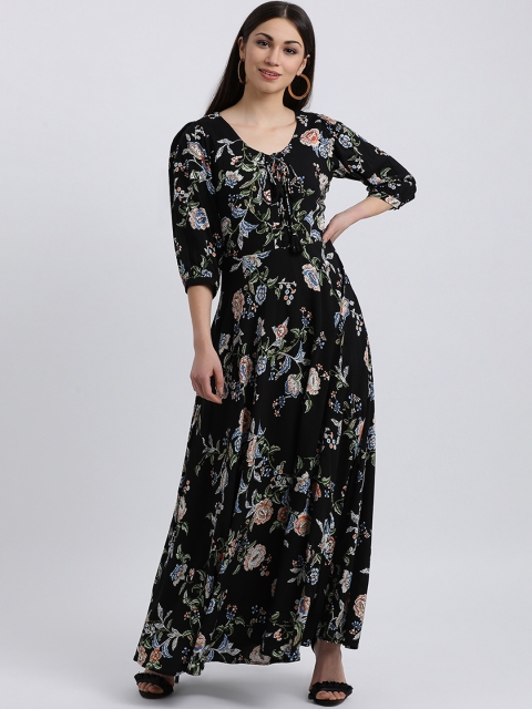 

Zink London Women Black Printed Maxi Dress