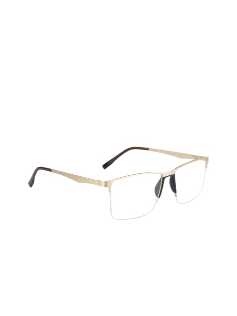 

Clark N Palmer Unisex Gold-Toned & Black Solid Half Rim Square Frames CNP-2138-C5
