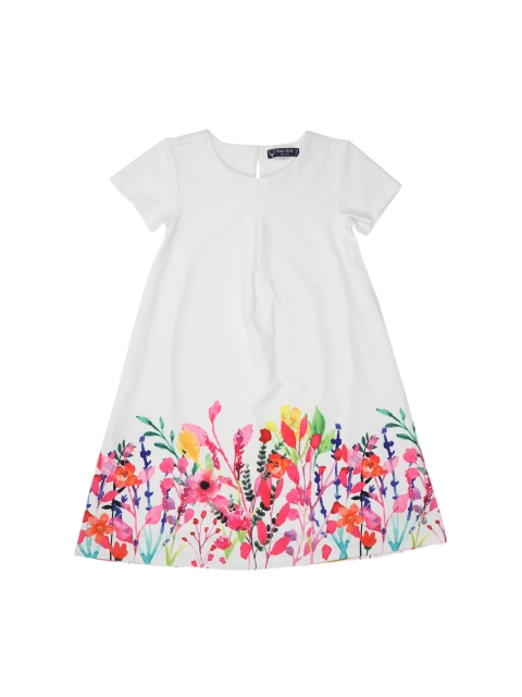 

Allen Solly Junior Girls White Printed A-Line Dress