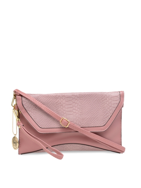 

Moedbuille Pink Textured Clutch
