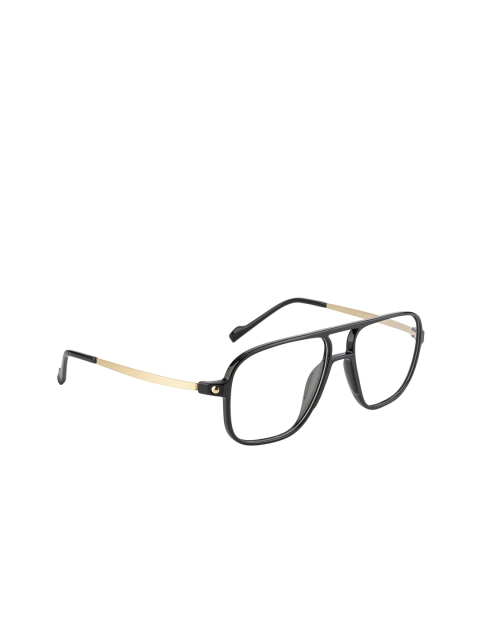 

Clark N Palmer Unisex Black & Gold-Toned Solid Full Rim Square Frames CNP-8815-C1