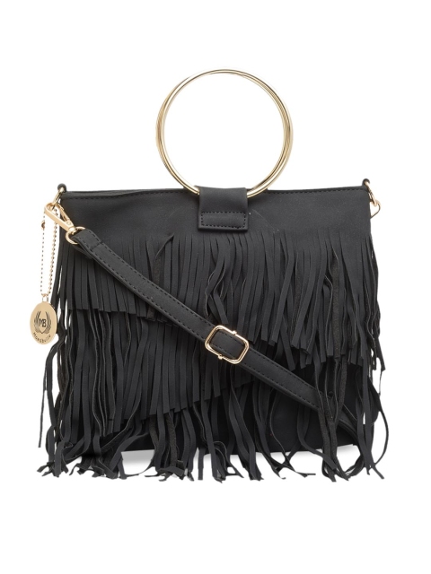 

Moedbuille Black & Gold-Toned Solid Handheld Bag