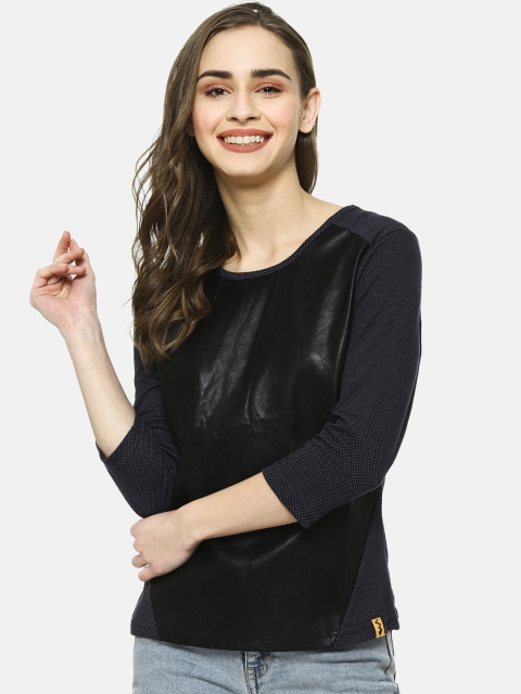 

Campus Sutra Women Black Printed Top