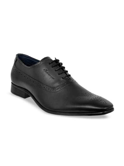 

Allen Cooper Men Black Solid Genuine Leather Formal Oxfords