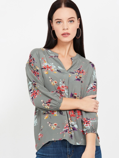 Bossini Women Grey Printed A-Line Top