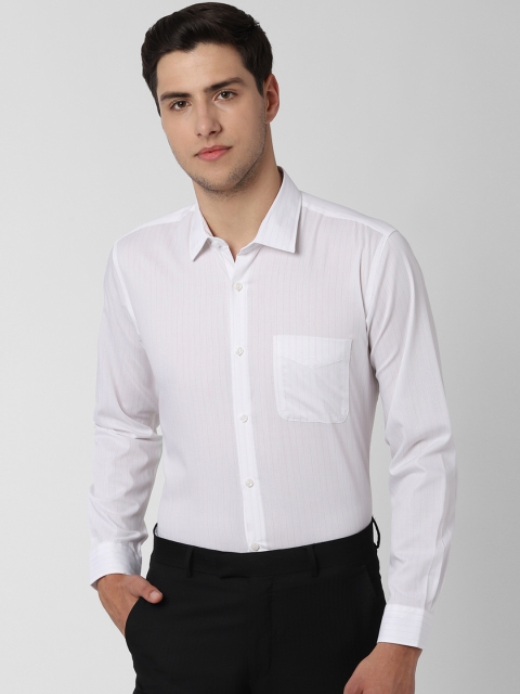 

Peter England Men White & Pink Regular Fit Solid Formal Shirt