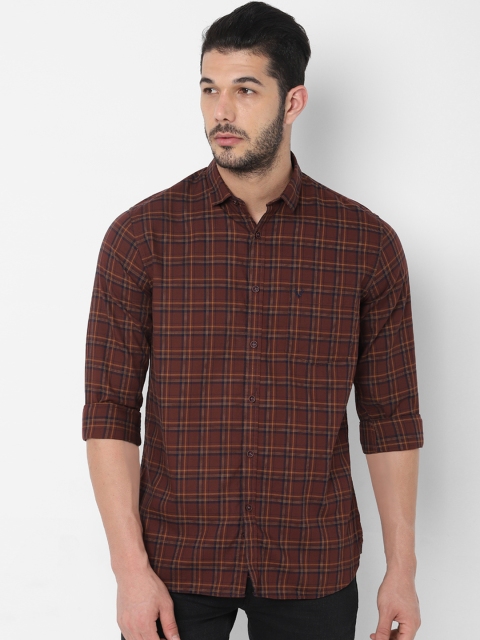 

Allen Solly Men Brown & Beige Slim Fit Checked Casual Shirt