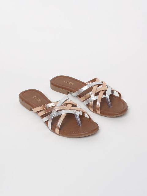 

CODE by Lifestyle Women Rose Gold Solid Open Toe Flats