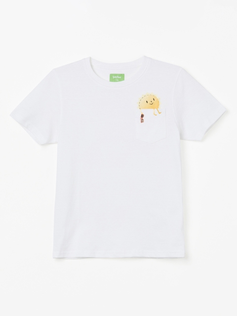 

Bossini Boys White Solid Round Neck T-shirt