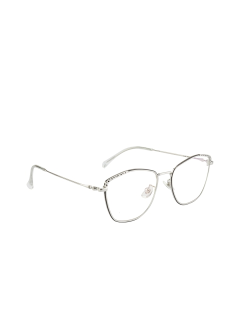 

Clark N Palmer Women Silver-Toned Embellished Full Rim Cateye Frames CNP-SL291-C36