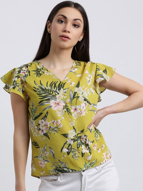 

Zink London Women Yellow Printed Top