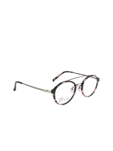 

Clark N Palmer Unisex Pink & Black Abstract Full Rim Oval Frames CNP-G8058-C6
