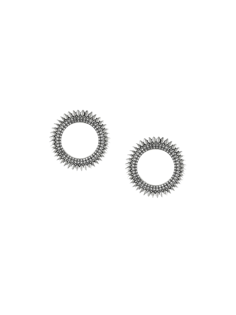 

Adwitiya Collection Silver-Plated Oxidised Circular Studs