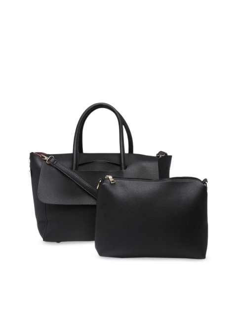 

Moedbuille Women Black Solid Satchel Bag