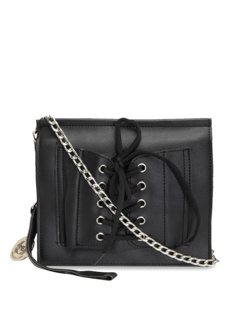 

Moedbuille Black Solid Sling Bag