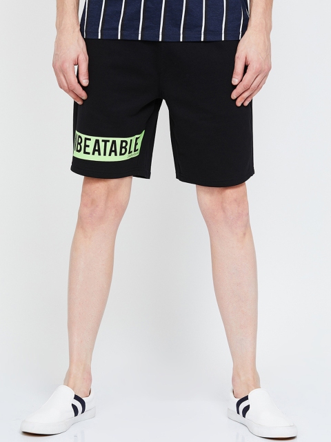

Smiley World Men Black Solid Slim Fit Regular Shorts