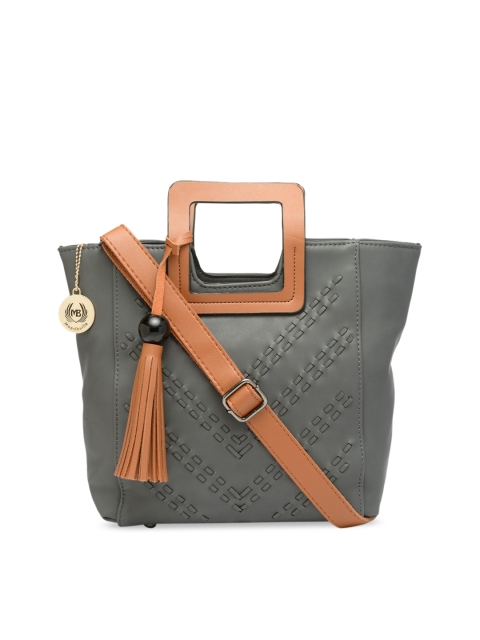 

Moedbuille Grey & Tan Brown Colourblocked Handheld Bag