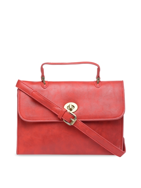 

Moedbuille Red Textured Handheld Bag