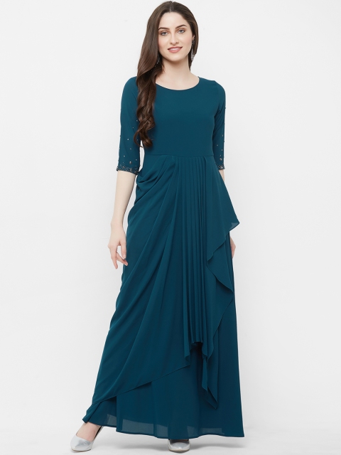 

INDE by MISH Women Teal Green Solid A-Line Kurta