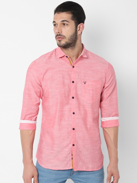 

Allen Solly Men Pink Slim Fit Solid Casual Shirt