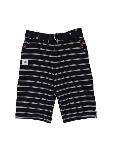 

Noddy Boys Navy Blue Striped Regular Fit Shorts
