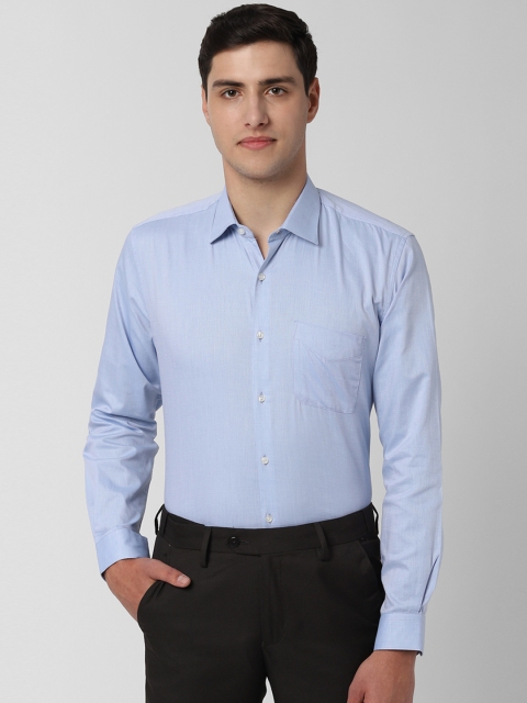 

Peter England Men Blue Regular Fit Self Design Formal Shirt