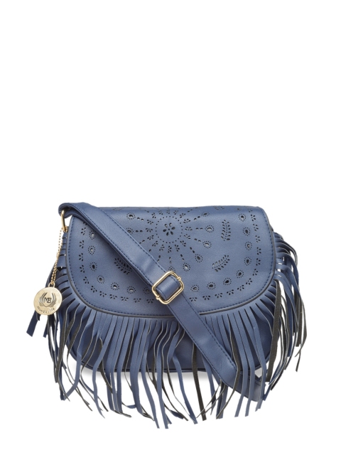 

Moedbuille Navy Blue Solid Sling Bag