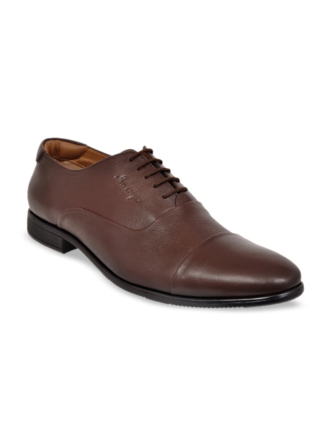 

Allen Cooper Men Brown Solid Leather Formal Oxfords