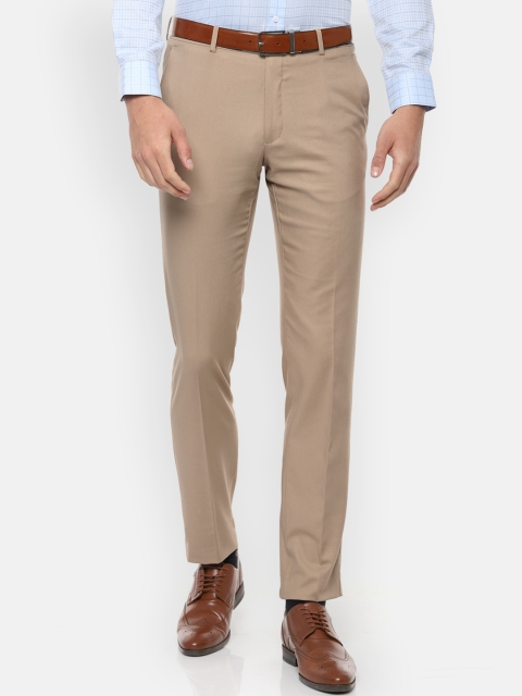 

Van Heusen Men Beige Slim Fit Solid Formal Trousers
