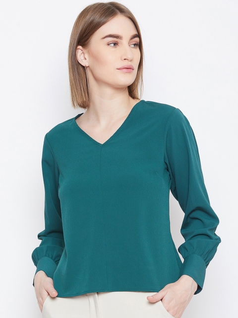 

Imfashini Women Teal Green Solid Top